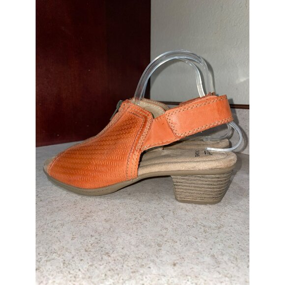 Earth Origins Ginger Maureen Spice Orange Womens Peep Toe Sandals With Zipper Cl - Picture 3 of 9